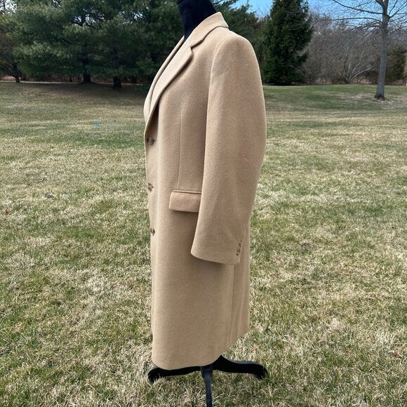 Vintage Yves Saint Laurent Men’s Brown Tweed Overcoat Size M/L